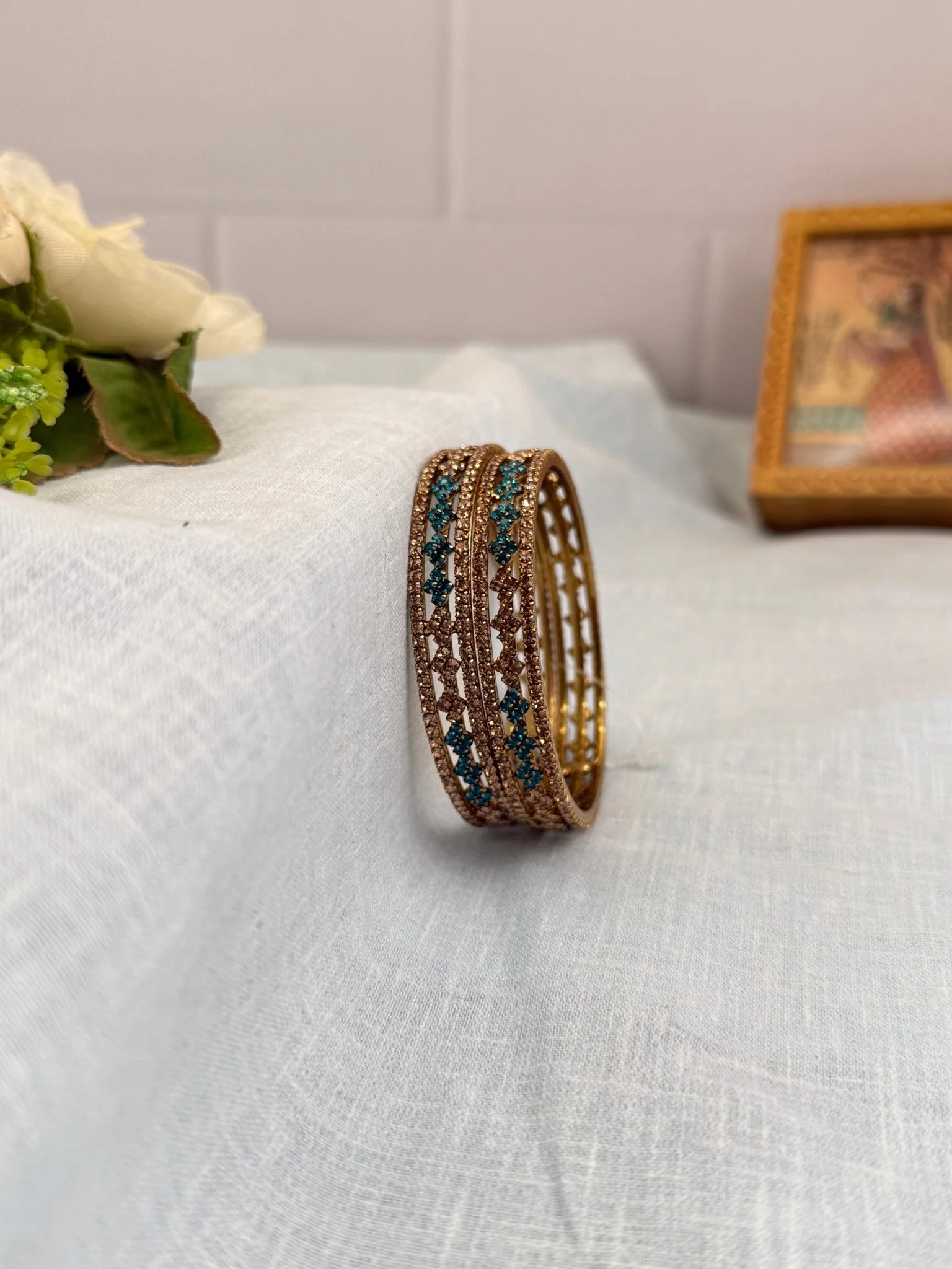 Designer Victorian Antique Stone Bangles 7000 - 9 Colors - Image 7