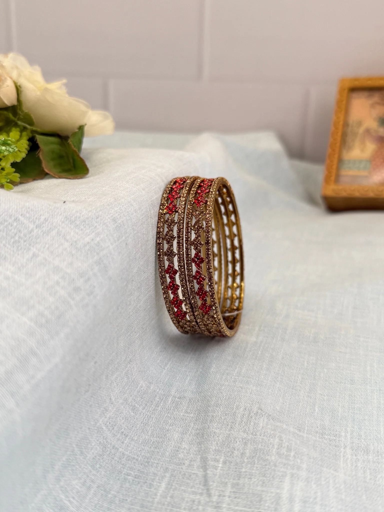 Designer Victorian Antique Stone Bangles 7000 - 9 Colors - Image 8