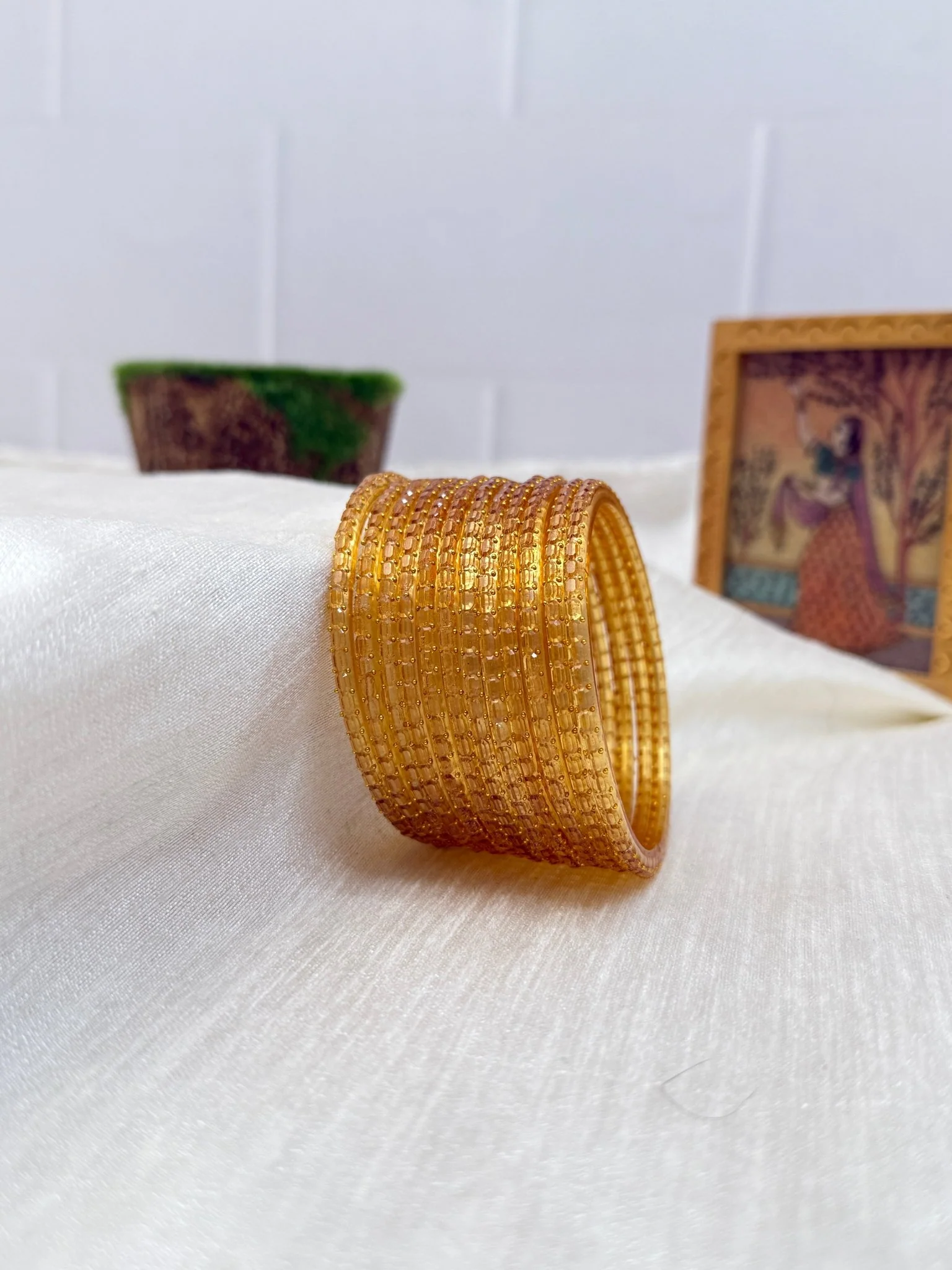 Luxurious Rain Drop Design New Glass Bangles Pro - 055 - Make your own box - Image 3